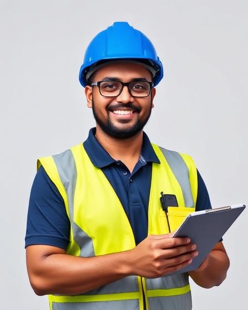 Contractors in their professional uniform
